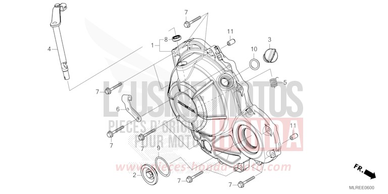 RIGHT CRANKCASE COVER for Hornet 500 GRAND PRIX RED (R380) from 2024